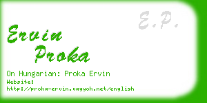 ervin proka business card